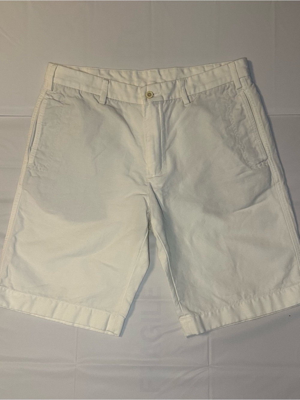 Loro Piana White Flat Front Cotton Shorts
